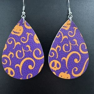 3/$25 Halloween Flourish Dangle Teardrop Tear Drop Earrings